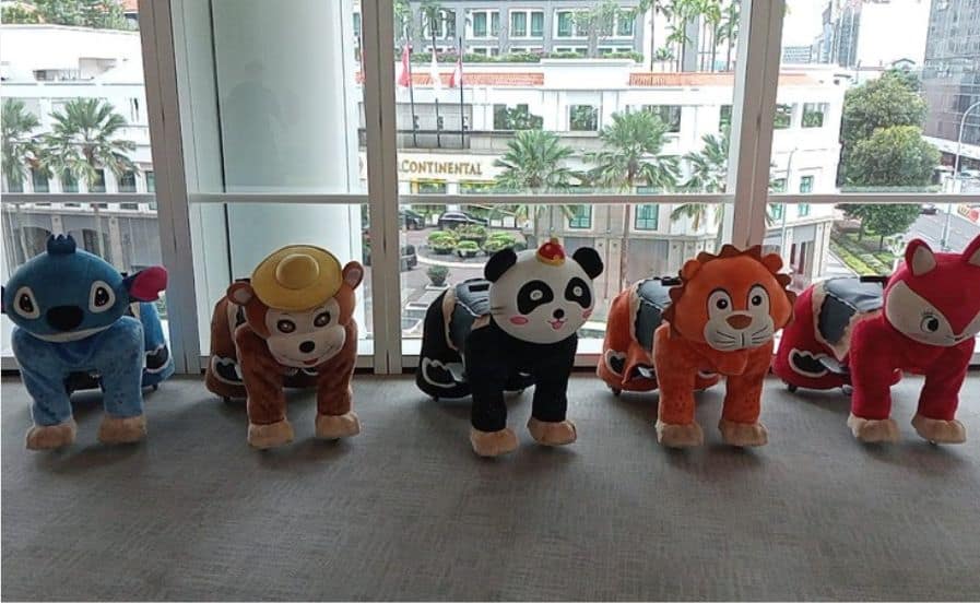 Electronic animal ride-on toys by BounceParkSG