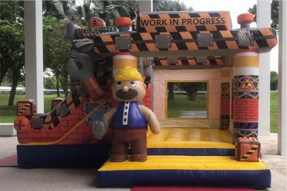 Contractor themed bouncy castle by BounceParkSG