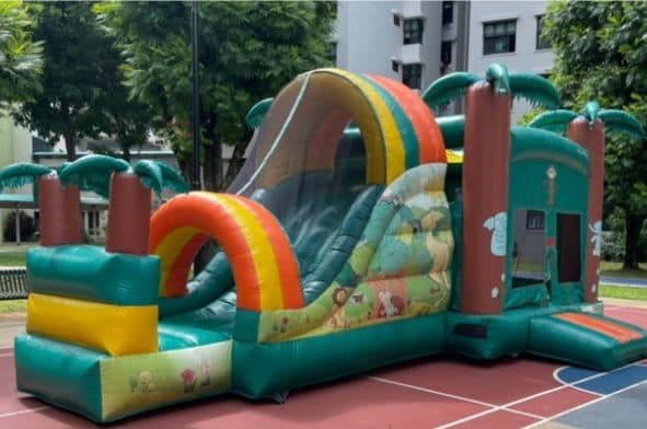 Jungle Safari bouncy castle with slide by BounceParkSG