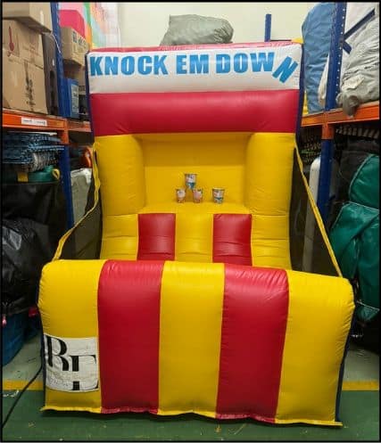 Knockem Down inflatable game by BounceParkSG