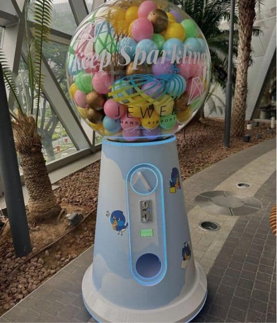 LED Globe Gashapon machine by BounceParkSG