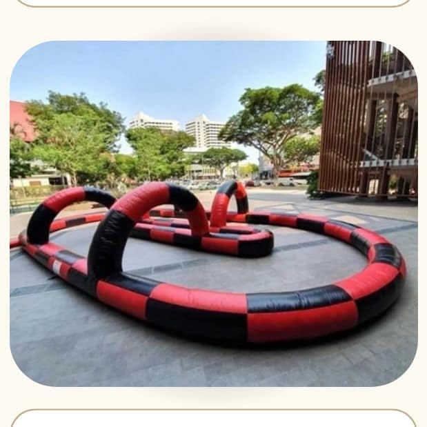 Racing Track inflatable game by BounceParkSG