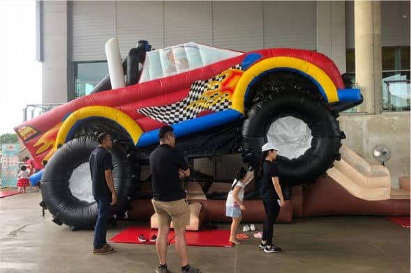Rally Car themed bouncy castle by BounceParkSG