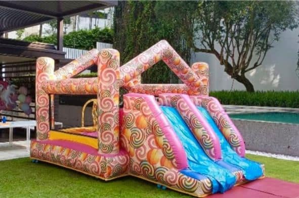 Spiral Candy themed bouncy castle by BounceParkSG