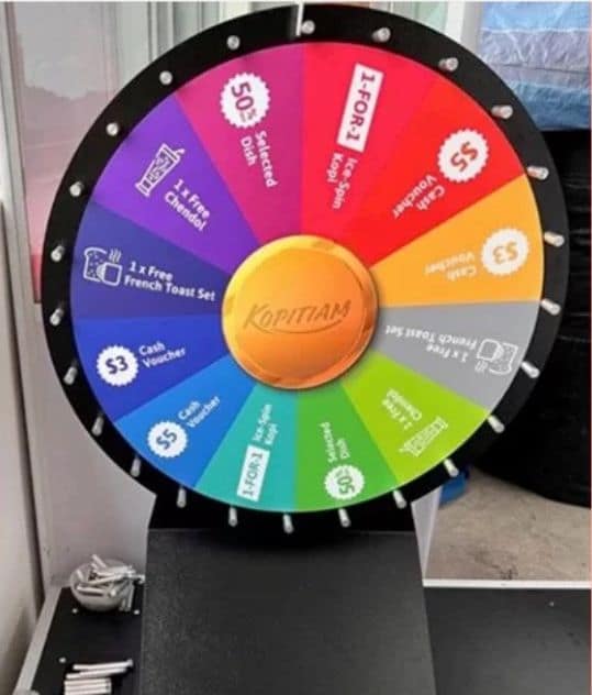 Table top spin the wheel machine by BounceParkSG