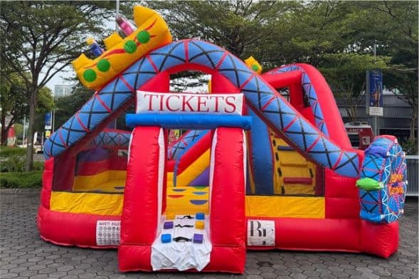 Theme Park Carnival themed bouncy castle by BounceParkSG