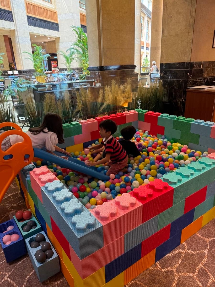 Ball pit with festive decor