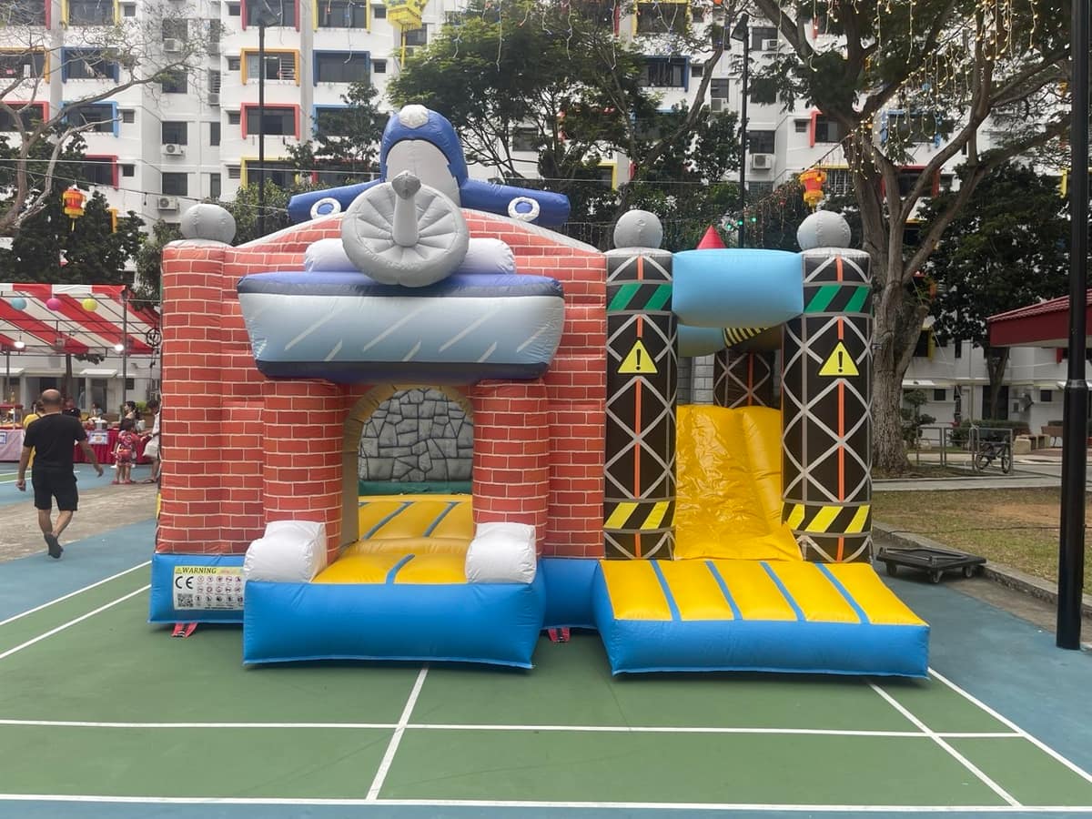 Knight's Castle bouncy castle at an HDB court