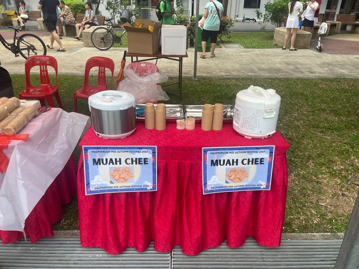Muah chee stall at an HDB carnival
