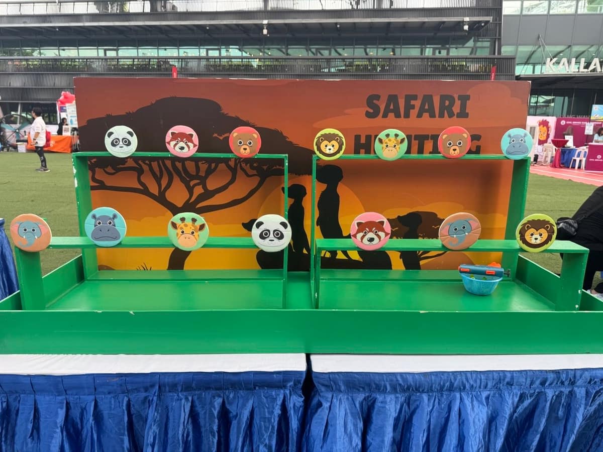 Safari themed ring toss carnival game booth