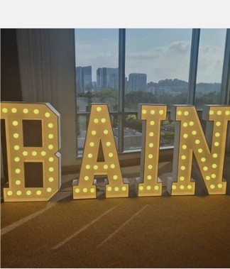 Marquee Light Letter / Number for rent from BounceParkSG