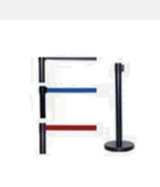 Retractable Queue Pole (Black) for rent from BounceParkSG
