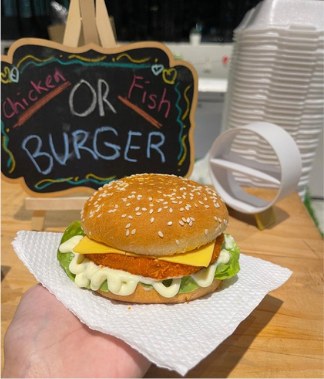 Burgers live station at a BounceParkSG event
