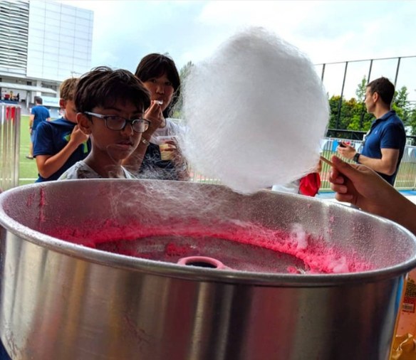 Candy Floss live station at a BounceParkSG event