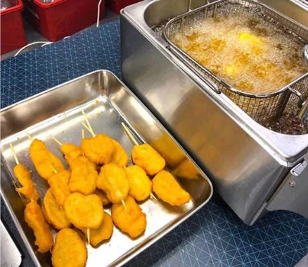 Chicken Nuggets live station at a BounceParkSG event