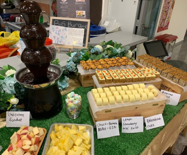 Chocolate Fondue live station at a BounceParkSG event