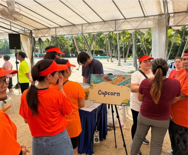 Cup Corn live station at a BounceParkSG event