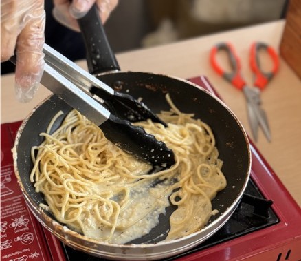 Pasta live station at a BounceParkSG event