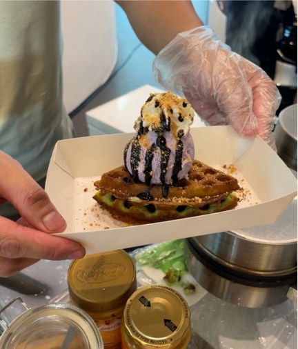 Waffle with Ice Cream live station at a BounceParkSG event