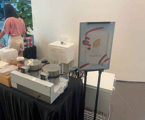 Waffles live station at a BounceParkSG event