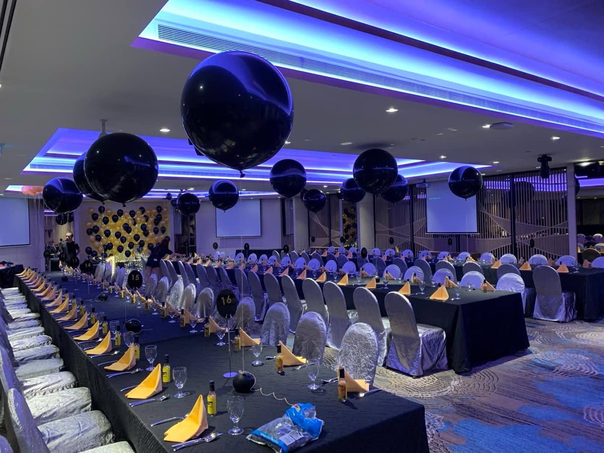 Corporate dinner event styling by BounceParkSG
