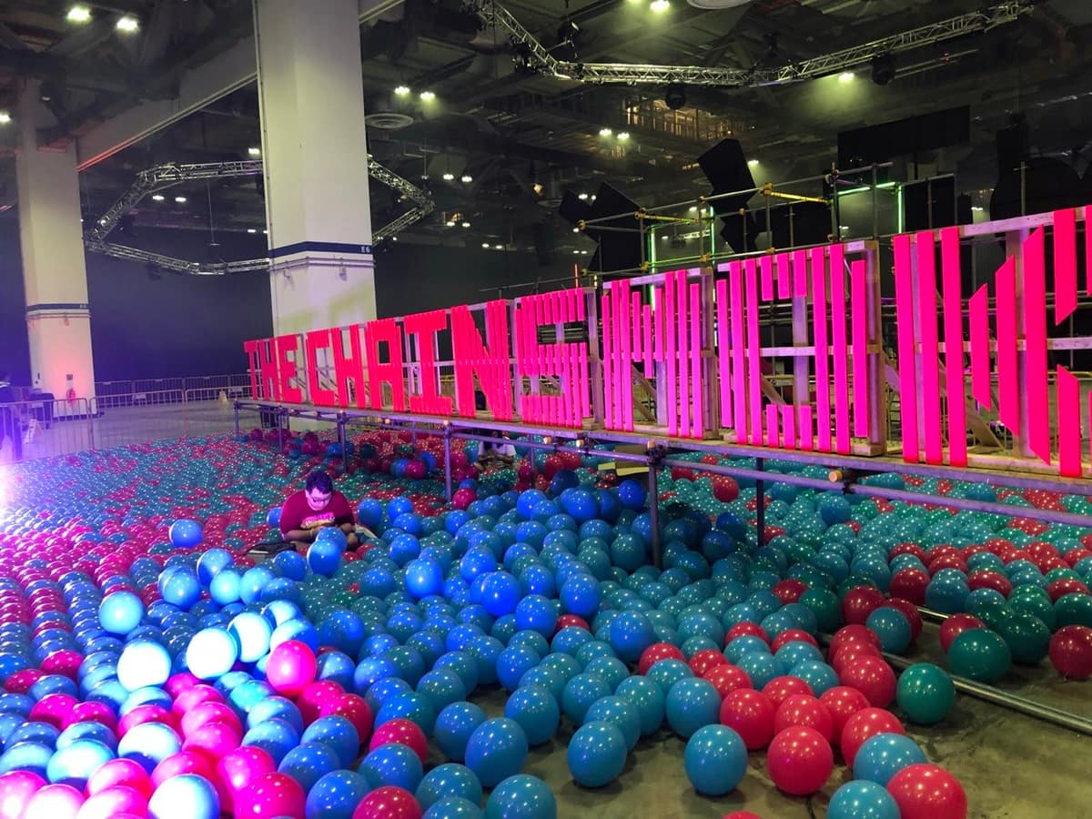 Ball pit activation at a corporate event