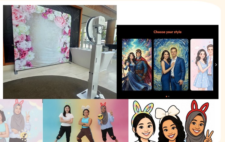 AI cartoon photobooth experience by BounceParkSG