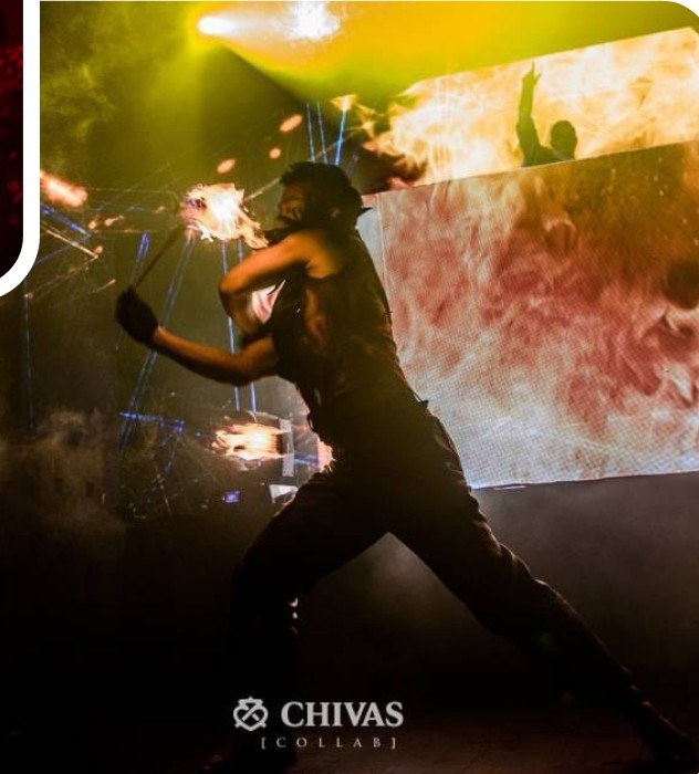 Fire show performance for BounceParkSG