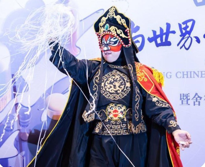 Oriental mask changing Bian Lian performance for BounceParkSG